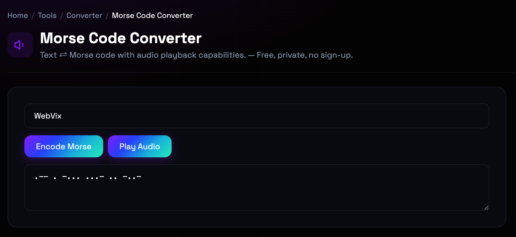 How to use Morse Code Converter online — free, fast, and private